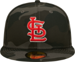 New Era St. Louis Cardinals Camo Black Vize 5950 Fitted MLB Flat Bill Baseball Cap