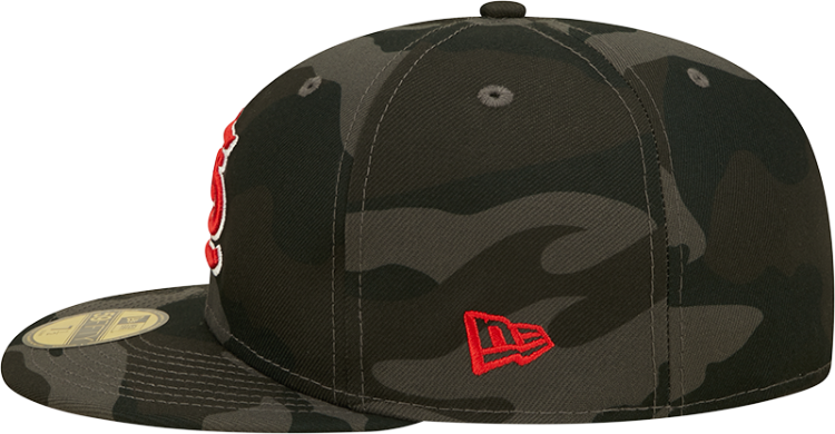 New Era St. Louis Cardinals Camo Black Vize 5950 Fitted MLB Flat Bill Baseball Cap