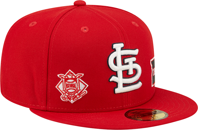 Men's St. Louis Cardinals New Era Red Identity 59FIFTY Fitted Hat side view