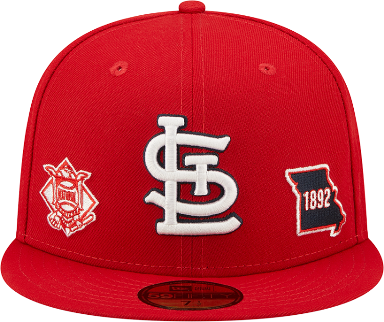Men's St. Louis Cardinals New Era Red Identity 59FIFTY Fitted Hat back view