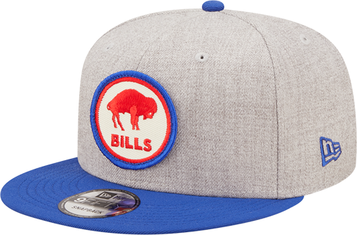 Men's Buffalo Bills New Era Gray/Royal 2022 Sideline 9FIFTY Historic Snapback Hat