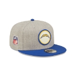 Men's San Diego Chargers New Era Gray/Royal 2022 Sideline 9FIFTY Historic Snapback Hat