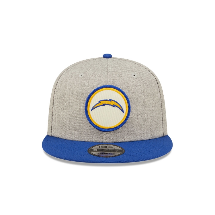 Men's San Diego Chargers New Era Gray/Royal 2022 Sideline 9FIFTY Historic Snapback Hat