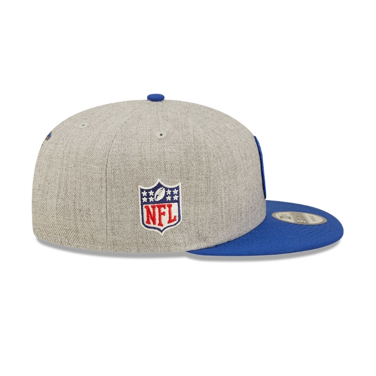 Men's San Diego Chargers New Era Gray/Royal 2022 Sideline 9FIFTY Historic Snapback Hat image 6