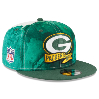 Men's Green Bay Packers New Era 2022 Sideline 9FIFTY Ink Dye Snapback Hat front view