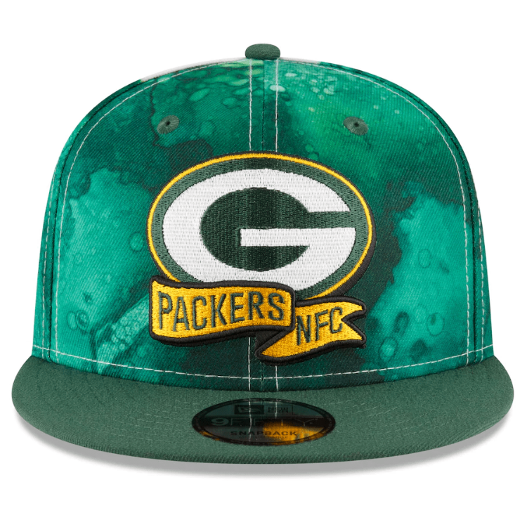 Men's Green Bay Packers New Era 2022 Sideline 9FIFTY Ink Dye Snapback Hat side view