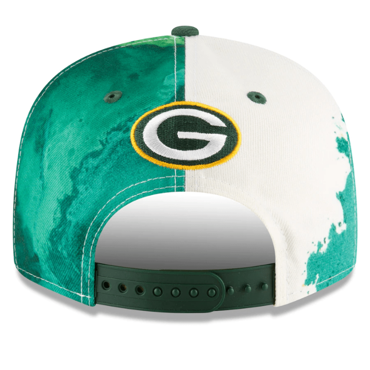 Men's Green Bay Packers New Era 2022 Sideline 9FIFTY Ink Dye Snapback Hat detail view