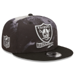 Men's Las Vegas Raiders New Era Black Ink Dye 2022 Sideline 9FIFTY Snapback Hat