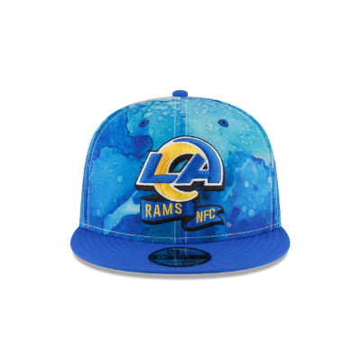 New Era Los Angeles Rams 2022 Sideline Ink Dye 9FIFTY Snapback Hat front view