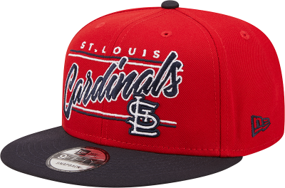Men's New Era Red/Black St.  Louis Cardinals Team  STL Script 9FIFTY Snapback Hat front view