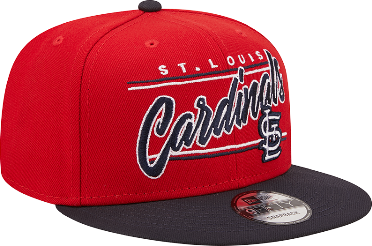 Men's New Era Red/Black St.  Louis Cardinals Team  STL Script 9FIFTY Snapback Hat side view