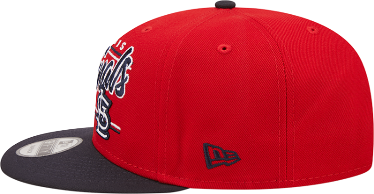 Men's New Era Red/Black St.  Louis Cardinals Team  STL Script 9FIFTY Snapback Hat detail view