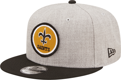 Men's New Orleans Saints New Era Gray/Black 2022 Sideline 9FIFTY Historic Snapback Hat front view