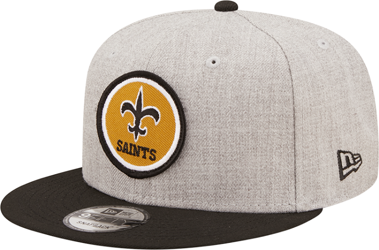 Men's New Orleans Saints New Era Gray/Black 2022 Sideline 9FIFTY Historic Snapback Hat front view