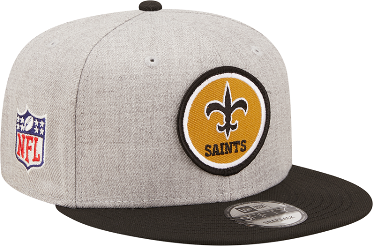Men's New Orleans Saints New Era Gray/Black 2022 Sideline 9FIFTY Historic Snapback Hat side view