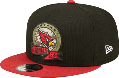 Men's New Era Black/Cardinal Arizona Cardinals 2022 Salute To Service 9FIFTY Snapback Hat front view