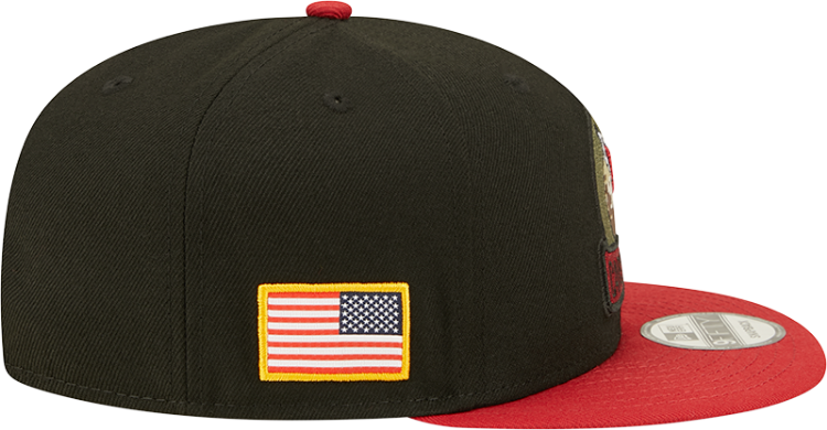 Men's New Era Black/Cardinal Arizona Cardinals 2022 Salute To Service 9FIFTY Snapback Hat image 6