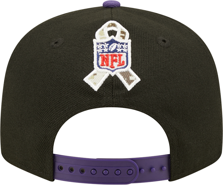 Men's Baltimore Ravens New Era Black/Purple 2022 Salute To Service 9FIFTY Snapback Hat image 5