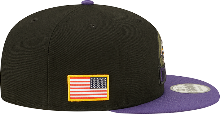 Men's Baltimore Ravens New Era Black/Purple 2022 Salute To Service 9FIFTY Snapback Hat image 6