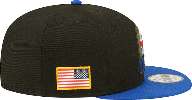 Men's New Era Black/Blue Buffalo Bills 2022 Salute To Service 9FIFTY Snapback Hat image 6