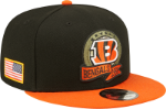 Men's Cincinnati Bengals New Era Black/Orange 2022 Salute To Service 9FIFTY Snapback Hat