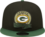 Men's New Era Black/Green Green Bay Packers 2022 Salute To Service 9FIFTY Snapback Hat