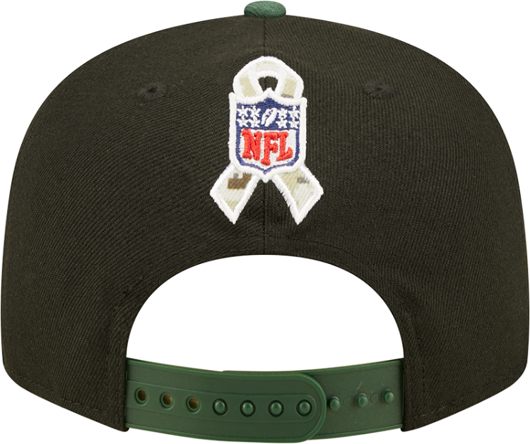 Men's New Era Black/Green Green Bay Packers 2022 Salute To Service 9FIFTY Snapback Hat
