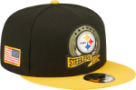 Men's Pittsburgh Steelers New Era Black/Yellow 2022 Salute To Service 9FIFTY Snapback Hat