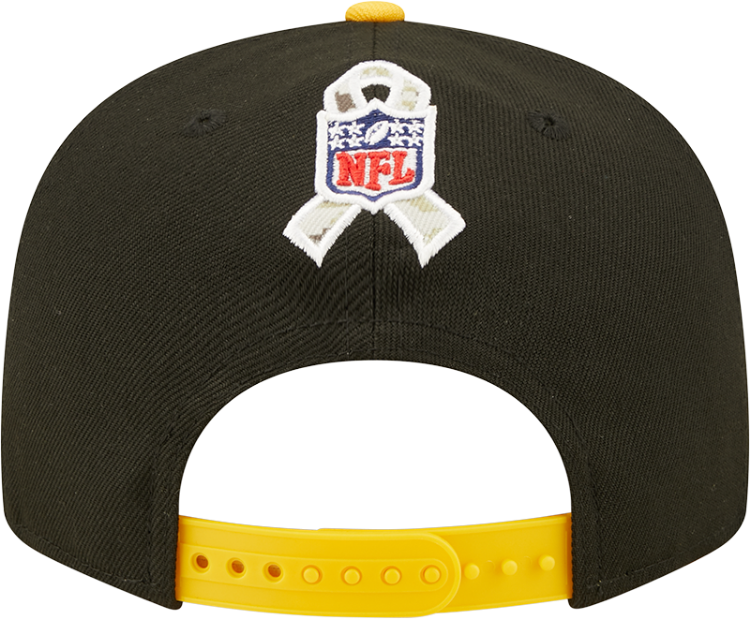 Men's Pittsburgh Steelers New Era Black/Yellow 2022 Salute To Service 9FIFTY Snapback Hat image 5