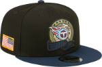 Men's Tennessee Titans New Era Black/Navy 2022 Salute To Service 9FIFTY Snapback Hat