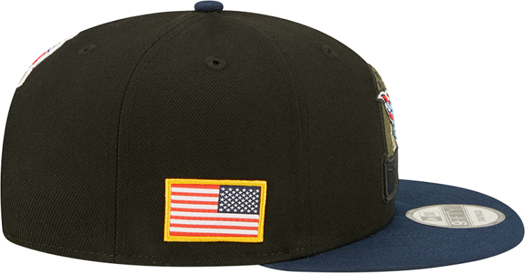Men's Tennessee Titans New Era Black/Navy 2022 Salute To Service 9FIFTY Snapback Hat image 6