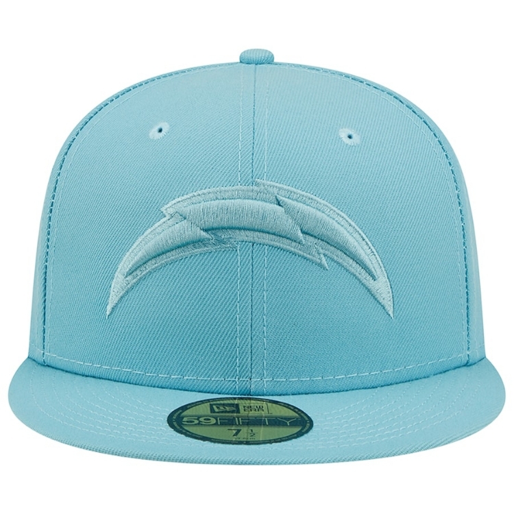 Men's New Era Aqua Los Angeles Chargers Color Pack 950 Snapback hat side view
