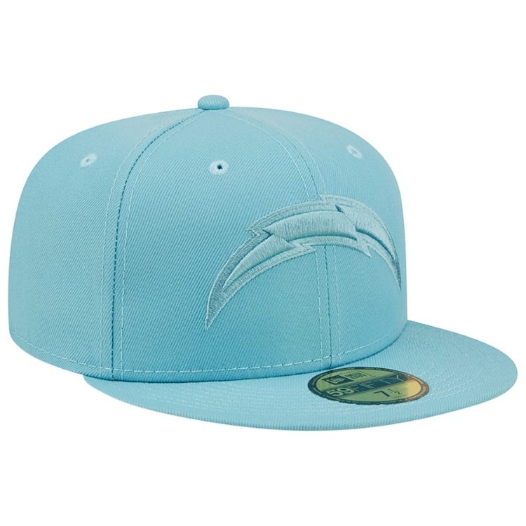 Men's New Era Aqua Los Angeles Chargers Color Pack 950 Snapback hat back view