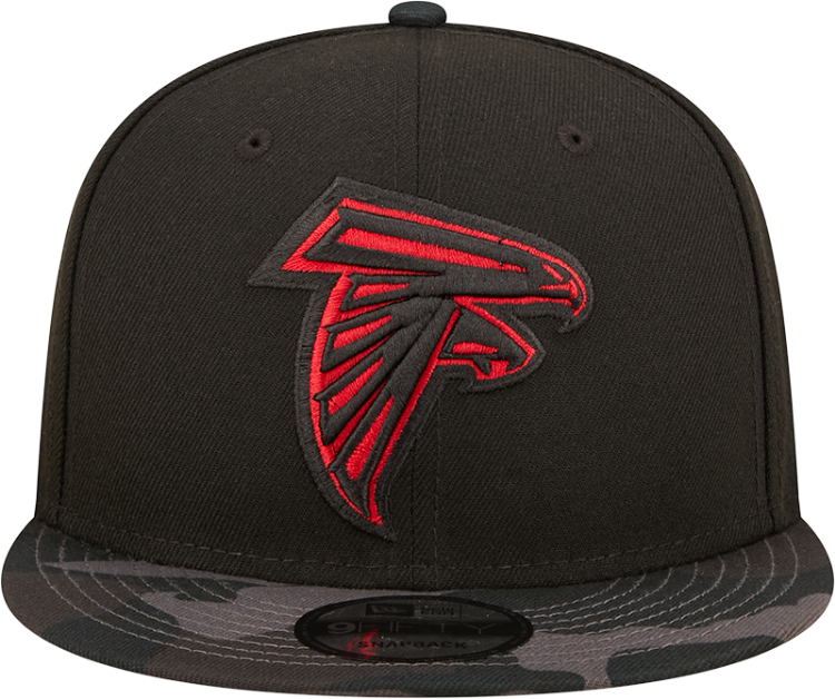 Atlanta Falcons New Era Camo Vizor 9FIFTY Snapback Hat - Black back view