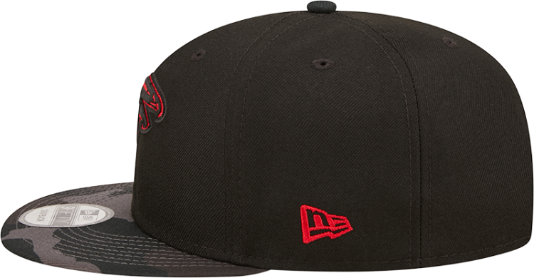 Atlanta Falcons New Era Camo Vizor 9FIFTY Snapback Hat - Black detail view