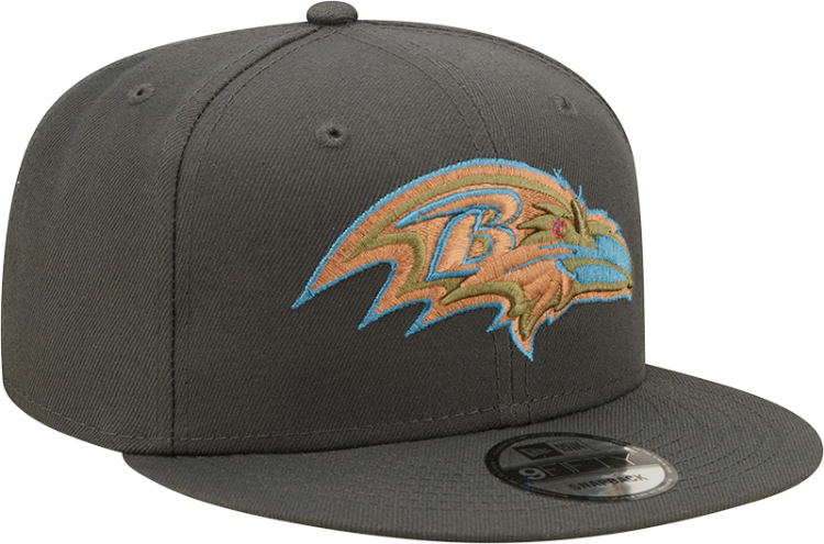 Men's Baltimore Ravens New Era Graphite Color Pack Multi 9FIFTY Snapback Hat side view