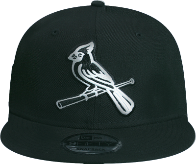 St. Louis Cardinals 950 Black White bird New Era Snapback Hat front view