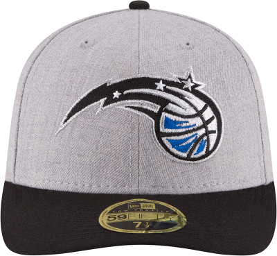 New Era Orlando Magic Men's Grey Heathered LP5950 Fitted Hat front view