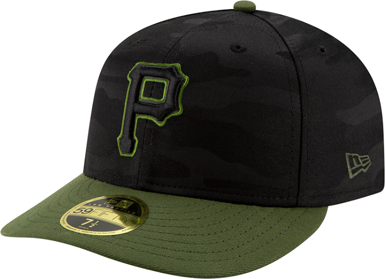 New Era Men's Pittsburgh Pirates 59Fifty Alternate Black Camo Low Crown Fitted Hat side view