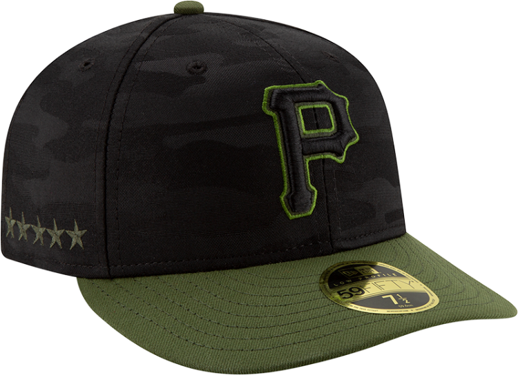 New Era Men's Pittsburgh Pirates 59Fifty Alternate Black Camo Low Crown Fitted Hat back view
