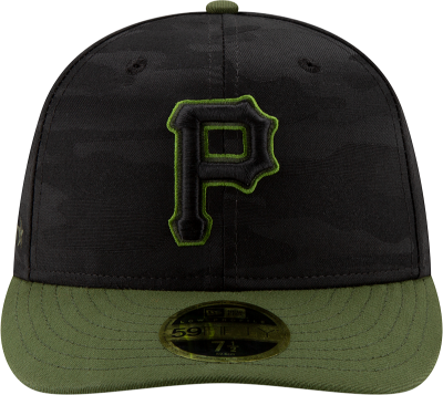 New Era Men's Pittsburgh Pirates 59Fifty Alternate Black Camo Low Crown Fitted Hat front view