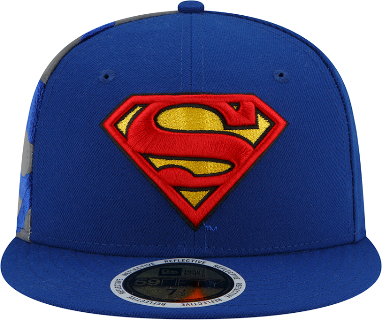 DC Comics Superman Side Panel Logo Flect New Era 59Fifty Fitted Flat Bill Hat back view