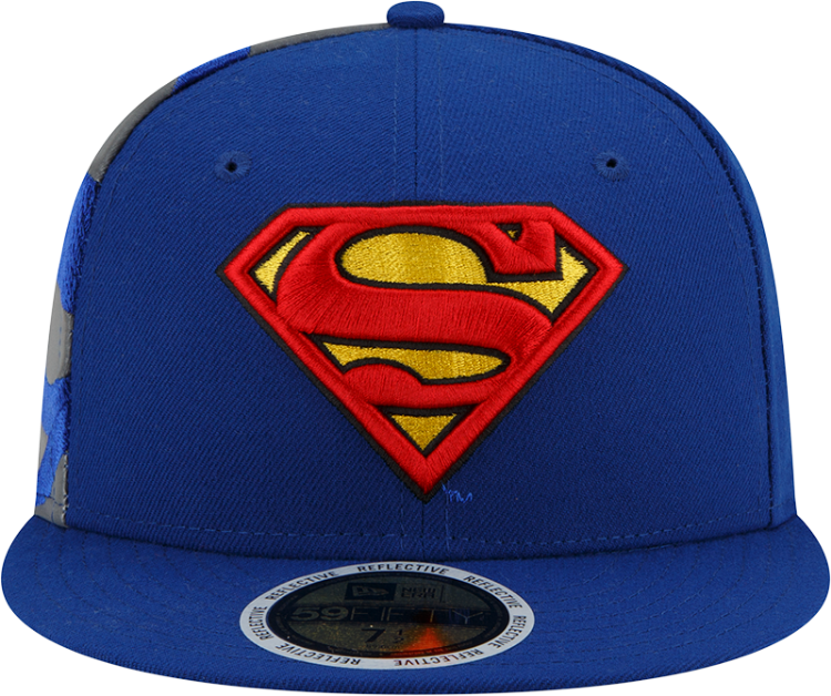 Picture of DC Comics Superman Side Panel Logo Flect New Era 59Fifty Fitted Flat Bill Hat