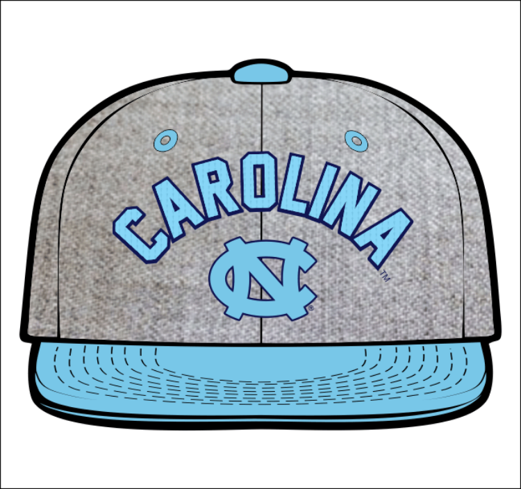 University of North Carolina HighCut 32/5 Snapback by Zephyr hat side view