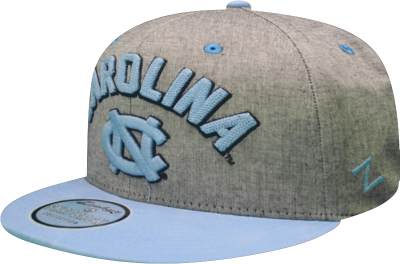 University of North Carolina HighCut 32/5 Snapback by Zephyr hat front view