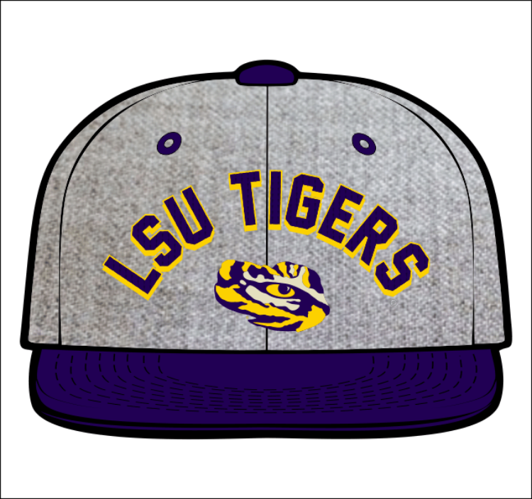 LSU Tigers HighCut Snapback by Zephyr hat side view