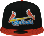 St. Louis Cardinals Custom New Era Black Orange Birds on Bat 5950 Fitted Cap