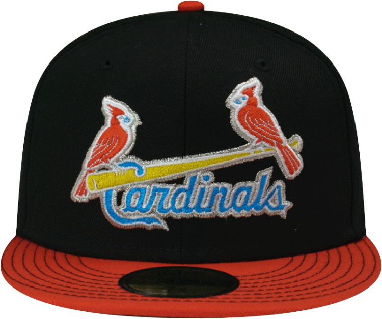 St. Louis Cardinals Custom New Era Black Orange Birds on Bat 5950 Fitted Cap