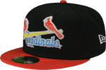 St. Louis Cardinals Custom New Era Black Orange Birds on Bat 5950 Fitted Cap