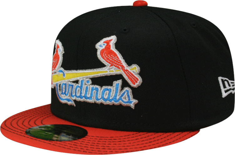 St. Louis Cardinals Custom New Era Black Orange Birds on Bat 5950 Fitted Cap